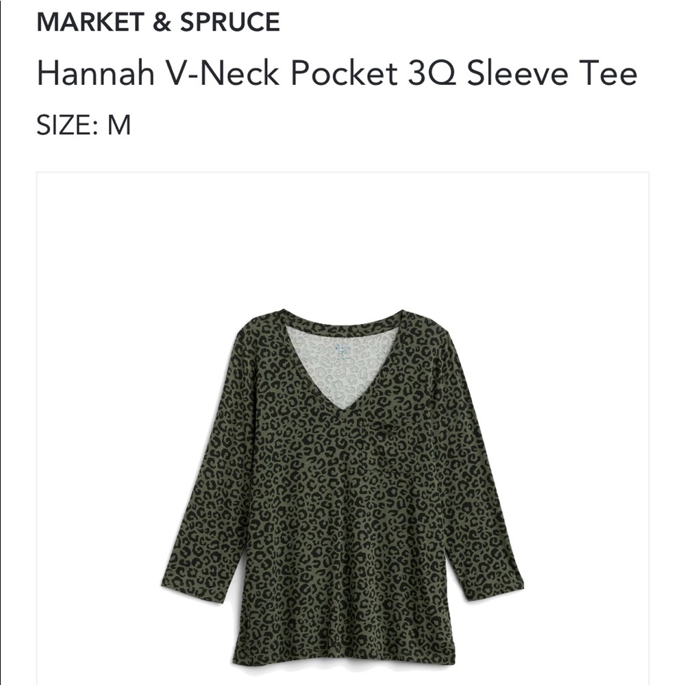 Market & Spruce - Hannah V-Neck Pocket 3Q Sleeve Tee